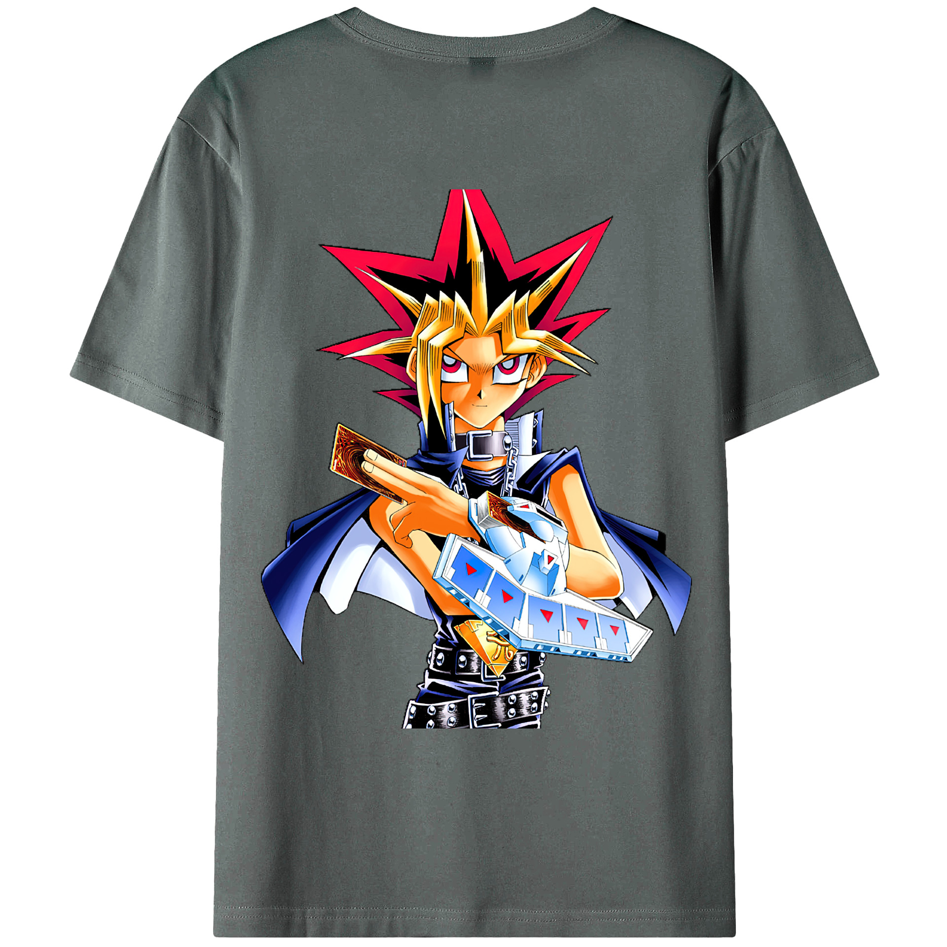 （画像用） 遊☆戯☆王 Yu-Gi-Oh! 綿100％ メンズ半袖Tシャツ（バックプリント） 通気性